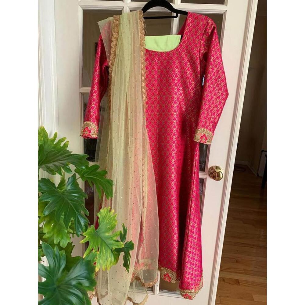 Pink Brocade Salwar Suit